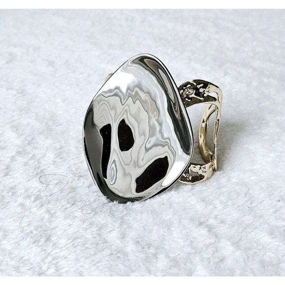 ALEXIS BITTAR liquid-molten rocky disk link Swarovski crystal bracelet cuff $435 - Picture 12 of 12